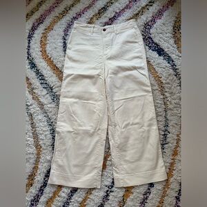 Cream wide leg pants